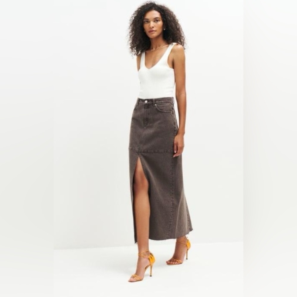 Reformation Tazz Maxi Denim Skirt NWT Size 31